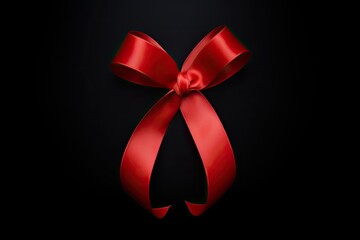 Red ribbon and red bow