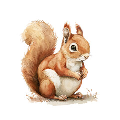 cute squirrel vector illustration in watercolour style