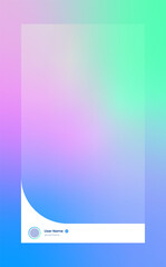 Poster - Vertical story template in gradient colors. Social media frame vector illustration.
