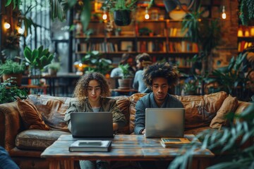 Poster - Inspiring Coworking Scene: Young Visionaries Thriving Remotely