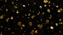 Gold Pieces On A Black Background