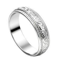 Silver ring isolated on transparent or white background