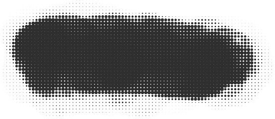Poster - halftone dotted shape. paint blob with noisy effect. abstract splatter circle shape.