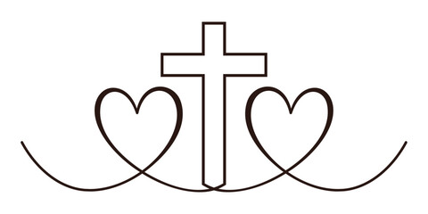 Wall Mural - Christian black cross logo and icon design for good friday