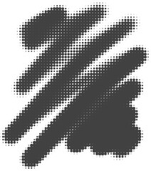 Poster - halftone noisy gradient paint brush stroke. dotted blobs. abstract grunge element.