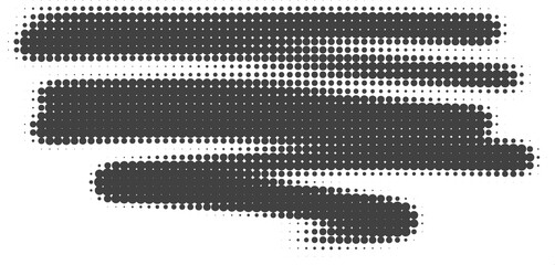 Poster - halftone noisy gradient paint brush stroke. dotted blobs. abstract grunge element.
