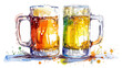 Bierkrug Prost Bier Gläser Anstoßen Illustration Vektor