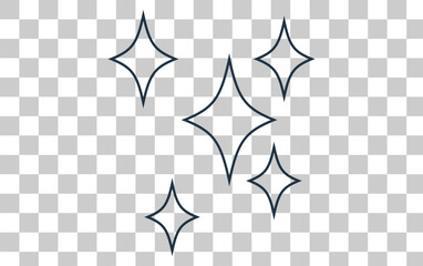 Wall Mural - Stars vector icon isolated on transparent background, Stars transparency logo design