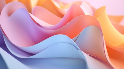 Wall Mural - flowing abstract ribbons in warm tones