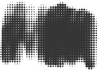 Poster - halftone noisy gradient paint brush stroke. dotted blob. abstract grunge element