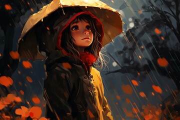 Poster - Chilly Rainy weather outside. Glass season. Generate Ai