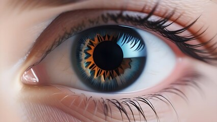 Poster - Eye looking closeup. Vision, sight, eyesight concept