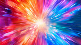 Fototapeta Tęcza - Dynamic Explosion of Color, Bright Rainbow Spectrum, Abstract Light Burst Background