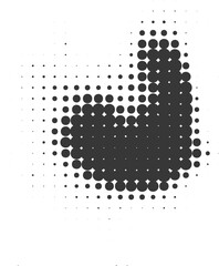 Poster - halftone dotted shape. paint blob with noisy effect. abstract splatter shape
