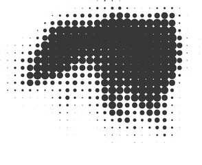 Poster - halftone dotted shape. paint blob with noisy effect. abstract splatter shape