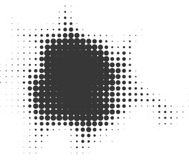 Poster - halftone dotted shape. paint blob with noisy effect. abstract splatter shape