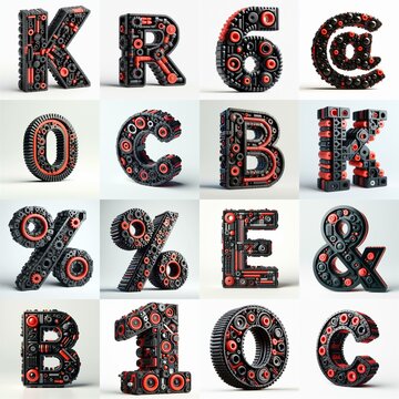 plastic toys blocks 3D Lettering Typeface. AI generated illustration