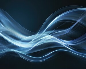 Poster - Abstract illustration of a tech wave with a gradient of blue to dark