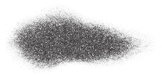 Poster - halftone dotted shape. stipple blob. noisy abstract design element with grainy shadow texture. rando