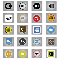 Wall Mural - Rounded left arrow, back arrow line art icon for apps and websites, Arrow to the left / black and white, vector, isolated