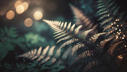 Poster - fern abstract background with lots of light spots