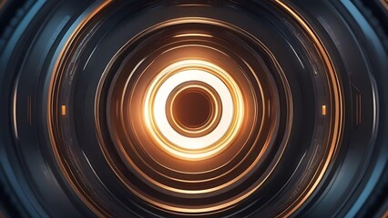 Poster - Glowing circle background. Depth and movement in technology, science