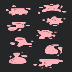 Wall Mural - water puddle element collection set vector