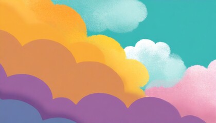 Poster - colorful cloudy background design resource