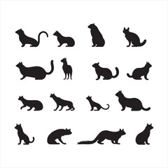  A black silhouette animal set 
