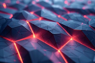 Wall Mural - Close-Up of Computer Keyboard With Red Lights