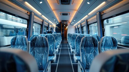 Aufkleber - Interior seats of the bus. Generative AI.
