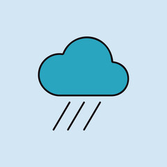 Wall Mural - Raincloud vector isolated flat icon. Weather sign