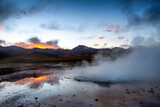 Fototapeta Miasto - El Tatio geyser field in the Andes Mountains of northern Chile