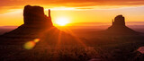Fototapeta Miasto - Sunrise view in the Monument valley. USA.