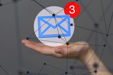 Aufkleber - mail communication support contact concept service