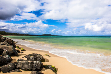 Wall Mural - Beautiful Hawaiian white sand beaches on a a sunny day