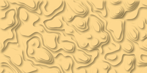 3D Woodcut Stylized Brown Woody topographic contour scheme and terrain. Topography grid map. Contour map background. Geographic line mountain relief. Abstract lines or wavy backdrop background.