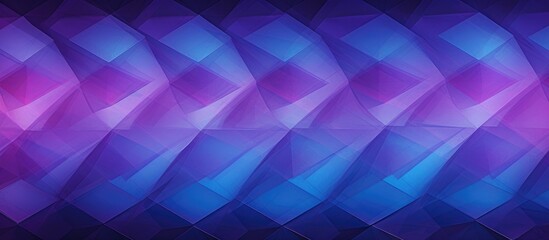 Canvas Print - A patterned display device showcasing a symmetrical arrangement of arrows in shades of purple, violet, magenta, and electric blue on a rectangular canvas