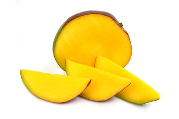 Wall Mural - mango slice isolated on white background.