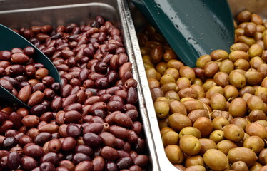 Wall Mural - Olives at local market background