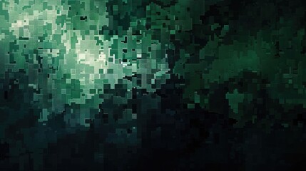 Poster - Gray-green backdrop. Abstract dark background in pixel art style. AI generative.