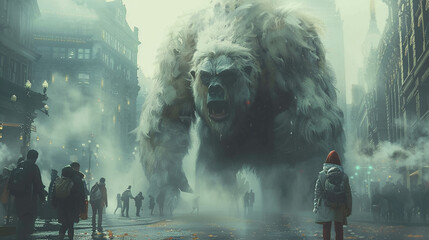 Mythical creatures roaming modern streets