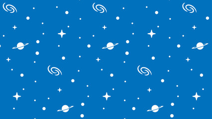 Wall Mural - Seamless repeating vector space and stars pattern texture