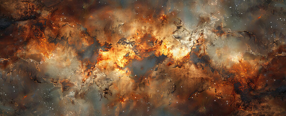 Wall Mural - a detailed and vibrant image capturing the essence of a nebula, with fiery hues and dynamic textures