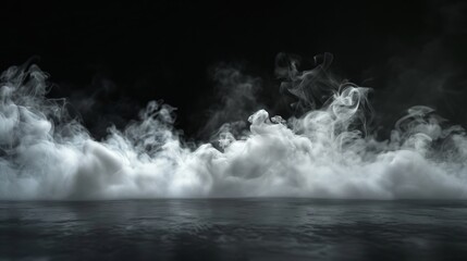 Canvas Print - Organic, flowing smoke on a pitch-black background with naturalistic ground lighting.