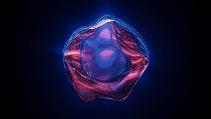 Purple blue liquid energy plasma futuristic magic round ball sphere. Abstract background. Video in high quality 4k, motion design