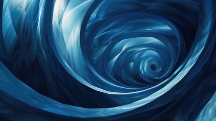 Poster - Dark blue futuristic tunnel. Abstract background or screensaver. AI generative.