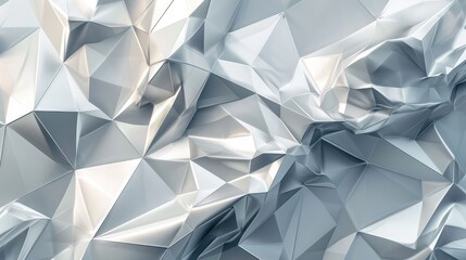 Poster - Silver low poly background and splash screen.