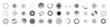 Set of black halftone dots backgrounds. Modern abstract background. Halftone dots in circle form. Round logo