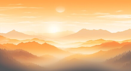 Wall Mural - The sun rises over the mountains